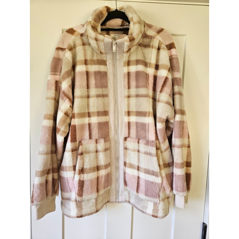 Maurices soft plaid zip light jacket size 1X NWT